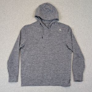 Rhoback Hesi Performance Hoodie Mens Medium Heathered Gray Pullover Golf *FLAWS*